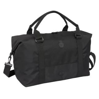 Safta Real Madrid Premium Bolsa de Deporte - Bandolera Ajustable - Cierre de Iman - Interior Forrado - Cremalleras Bidireccionales - Asa Forrada - 43.35L - 500x220x290mm - Color Negro
