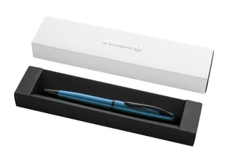 Pelikan Jazz Noble Boligrafo Retractil - Trazo de 1mm - Mecanismo de Giro - Recambio 337M Azul - Estuche de Regalo - Color Aguamarina