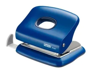 Rapid FC20 Taladro Perforador - Hasta 20 Hojas - Facil Vaciado - Punzones 5.5mm - Color Azul