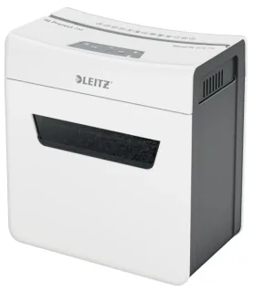 Leitz IQ Protect Premium 3M Destructora de Papel Manual Micro Corte P-5 - Destruye hasta 3 Hojas - Ultrasilenciosa - Papelera de 10L - Color Blanco/Gris