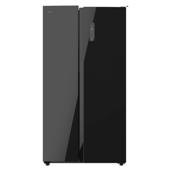Cecotec Bolero CoolMarket SBS 559 Glass E Frigorifico Americano - Capacidad 559L - Luz LED - Compresor Inverter - Nofrost - Frio Envolvente - Puertas de Cristal - 91.2x70.4x177cm - Color Neg