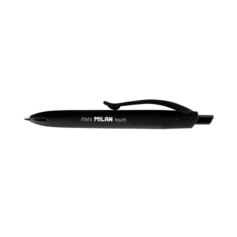 Milan P1 Touch Mini Boligrafo de Bola Retractil - Punta Redonda 1mm - Tinta con Base de Aceite - Escritura Suave - Color Negro · Pack de 40 uds.