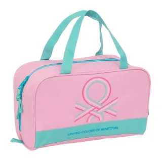 Safta Benetton Dolce Neceser de 8L - Cremallera - Asas de Mano Superiores - Interior Forrado - Bolsillo Interior - Tirador Doble - 310x140x190mm - Color Rosa Pastel
