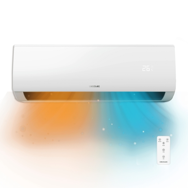 Cecotec AirClima 12000 Aire Acondicionado Split - 3000 Frigorias - Capacidad 12000 BTU - Bomba de Calor - Sistema Inverter - Pantalla LED - Mando a Distancia - 5 Modos - Filtro Lavable - Col