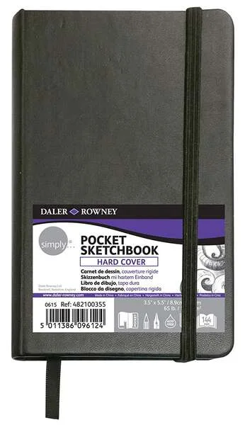 Daler Rowney Simply Cuaderno Cosido - Formato 9x14cm - 72 Hojas de Papel 100g/mg2 - Color Blanco