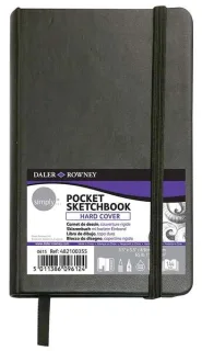 Daler Rowney Simply Cuaderno Cosido - Formato 9x14cm - 72 Hojas de Papel 100g/mg2 - Color Blanco