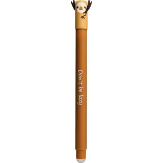 Eberhard Faber Animal Erase It! Boligrafo Borrable Tinta Gel Azul - Trazo 0.7mm - Tacto Soft - Diseño Perezoso · Pack de 6 uds.