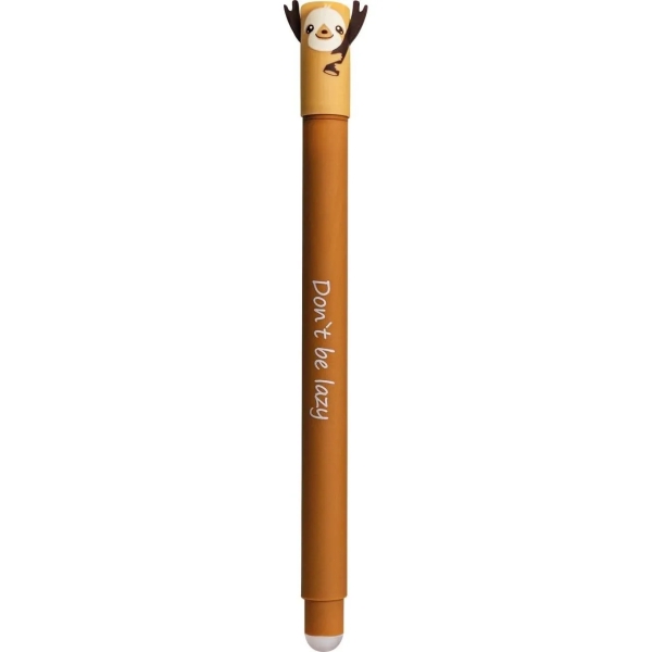 Eberhard Faber Animal Erase It! Boligrafo Borrable Tinta Gel Azul - Trazo 0.7mm - Tacto Soft - Diseño Perezoso · Pack de 6 uds.