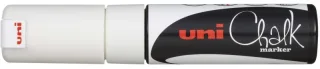 Uni-ball PWE-8K Marcador de Tiza Liquida - Punta Biselada 8mm - Borrado en Humedo - Resistente a la Lluvia - Color Blanco · Pack de 6 uds.