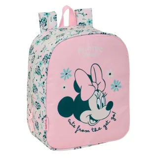 Safta Minnie Mouse Minty Mochila Guarderia - Adaptable a Carro - Tarjeta de Identificacion - Asa de Mano Superior - 6L - 220x100x270mm - Color Rosa Pastel