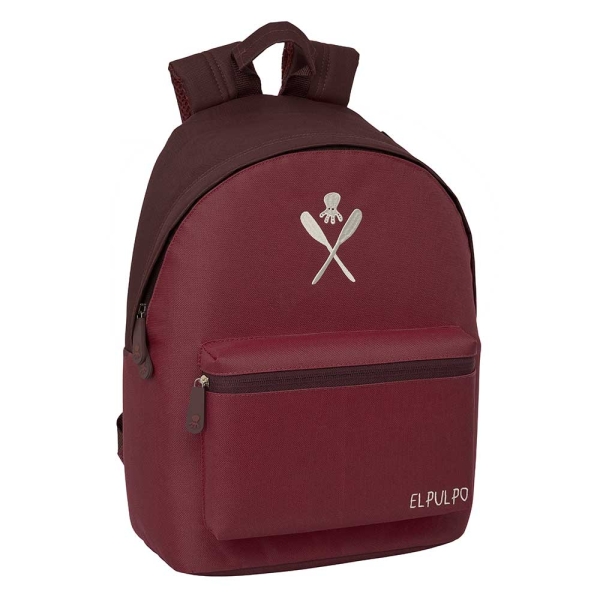 Safta el Pulpo Mochila para Portatiles hasta 14.1" - Bolsillo para Tablet hasta 10.6" - Asa de Mano - Bolsillo Frontal - Acolchada - 31x41x16cm - Color Burdeos