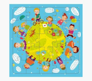 Pictura Tarjeta Puzzle - 15.5x15.5cm - Tematica Infantil - 25 Piezas - Incluye Sobre Blanco - Certificacion FSC