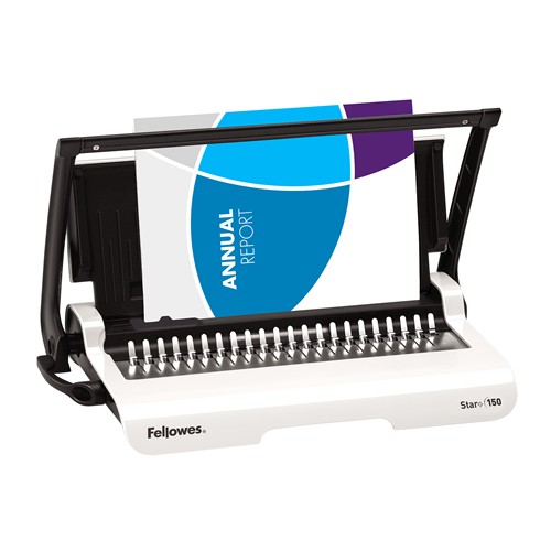 Fellowes Star+ 150 Encuadernadora Manual A4 para Canutillo de Plastico - Perfora hasta 15 Hojas - Encuaderna hasta 150 Hojas