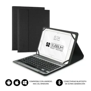 Subblim Teclado Bluetooth extraíble - Funda universal 9-10.1" - Diseño ultradelgado - Soporte ajustable - Acceso a todas las funciones - Sistema magnético - Resistente y adaptable - Inalámbr