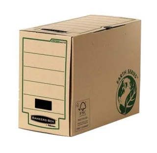 Fellowes Bankers Box Earth Caja de Archivo Definitivo Folio 150mm - Montaje Manual - Carton Reciclado Certificacion FSC - Color Marron · Pack de 20 uds.
