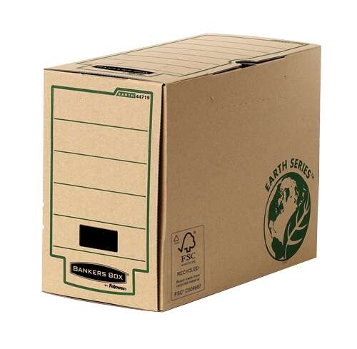 Fellowes Bankers Box Earth Caja de Archivo Definitivo Folio 150mm - Montaje Manual - Carton Reciclado Certificacion FSC - Color Marron · Pack de 20 uds.