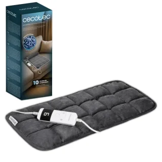Cecotec HeatConfort 4000 ThermalPad Weighted Manta Electrica - 110W - Peso de 2kg - 10 Niveles de Temperatura - Temporizador - Control Extraible - Lavable a Maquina - 30x60cm - Color Gris Os