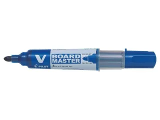 Pilot V-Board Master Begreen Rotulador para Pizarra Blanca - Punta Redonda 6mm - Trazo 2.3mm - 91% Plastico Reciclado - Recargable - Color Azul · Pack de 10 uds.