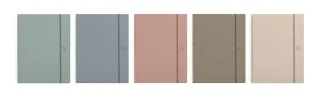 Oxford Forest Carpeta con Espiral de 20 Fundas - Cierre con Goma - Polyfoam - Plastico Reciclado - Colores Neutros Surtidos · Pack de 10 uds.