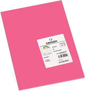 Canson Guarro Pack de 50 Cartulinas Iris A4 de 185g - 21x29.7cm - Color Fucsia