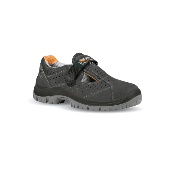 Upower Magic L Calzado de Seguridad Bajos - Talla 35 - Empeine en Gamuza Perforado, Puntal en Acero, Suela Antideslizante PU/PU, Lamina Ergonomica, Proteccion S1P FO SR - Color Gris Oscuro