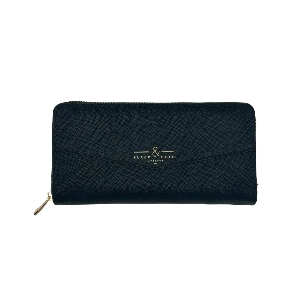 Dohe Black & Gold Cartera de Mano - Para Guardar y Organizar tus Imprescindibles - Color Negro