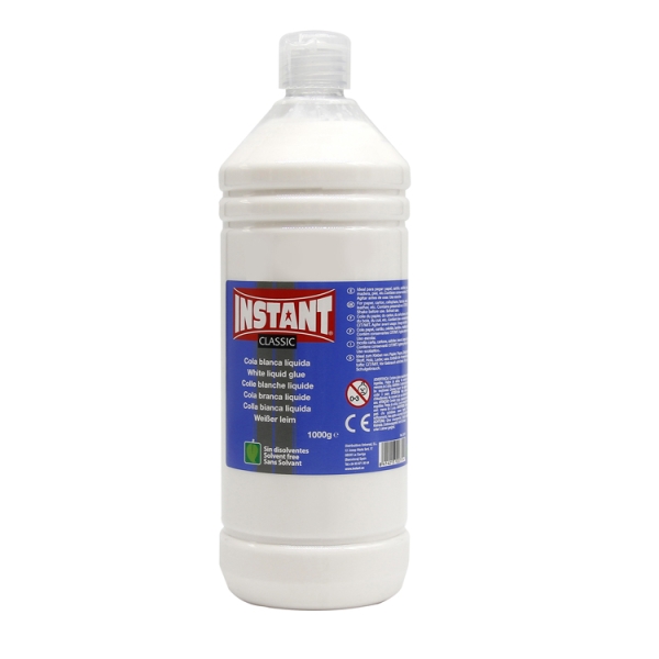 Instant Classic Cola Blanca 1000gr - Apto para Uso Infantil y/o Domestico - Sin Disolventes - Color Blanco