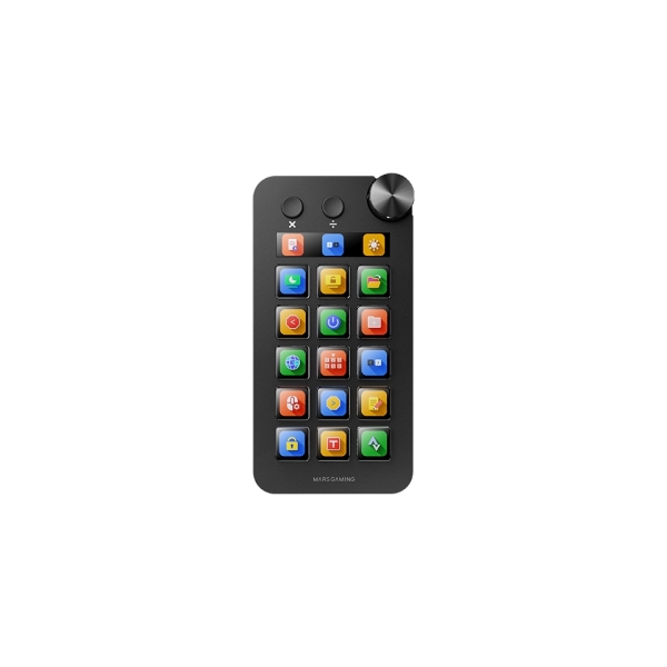Mars Gaming MSD-NEO Dispositivo de Control para Retransmisiones/Streaming, Trabajo, Gaming - 15 Teclas LCD y 1 Boton Dual - 1 Rueda de Control - Software Personalizable - 149x76x39mm - Color Negro
