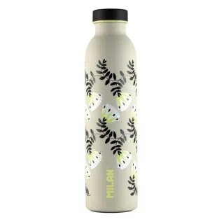 Milan Serie Especial Wallpaper Botella Isotermica 0.59L - Doble Pared de Acero Inoxidable - Liquidos Calientes hasta 12h, Frios hasta 24h - Color Beige