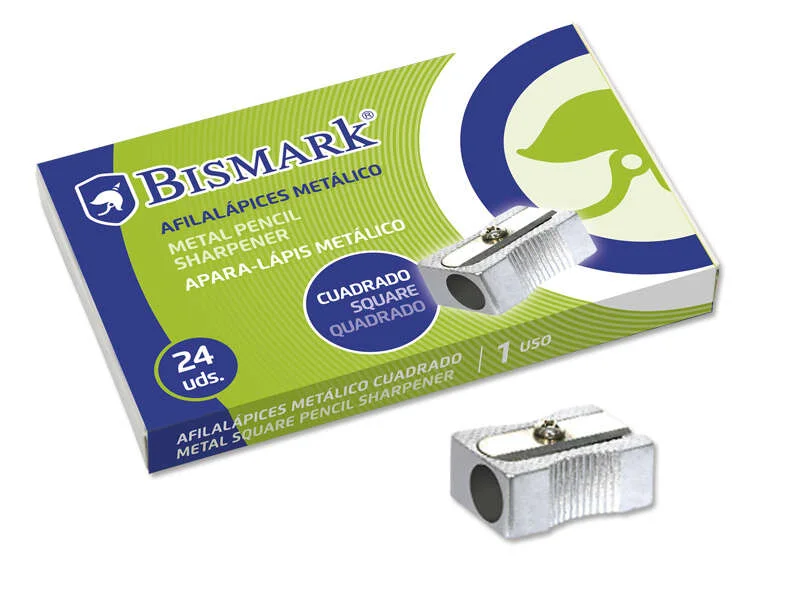 Bismark Afilalapiz Metalico para Lapices Normales - Color Acero · Pack de 24 uds.