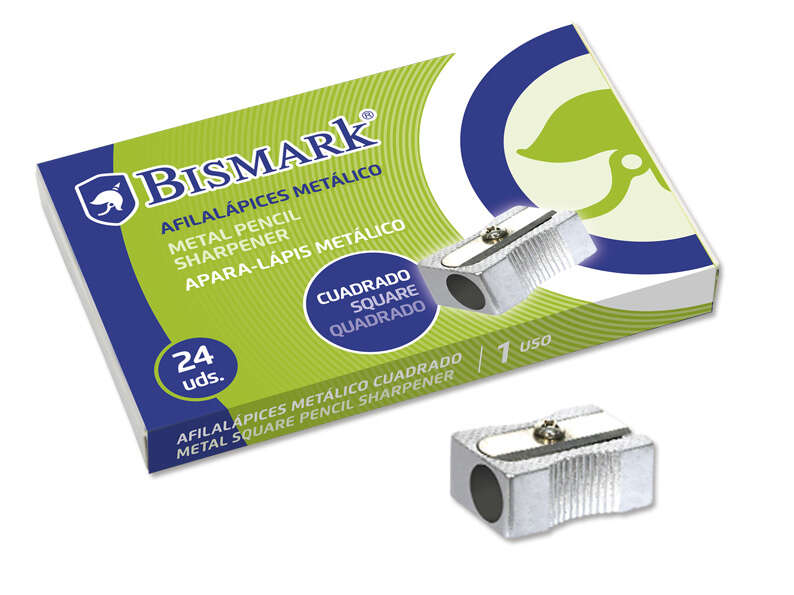 Bismark Afilalapiz Metalico para Lapices Normales - Color Acero · Pack de 24 uds.