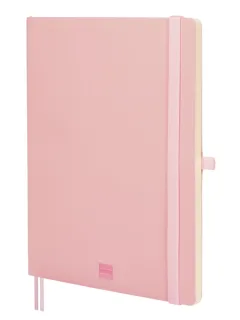 Finocam Nexo Cuaderno de Tapa Blanda - 72 Hojas - Formato B5 - 176x250mm - Papel Crema de 80g/m2 - Liso - Bolsillo Interior - Cierre con Goma - Hojas Microperforadas - Color Rosa