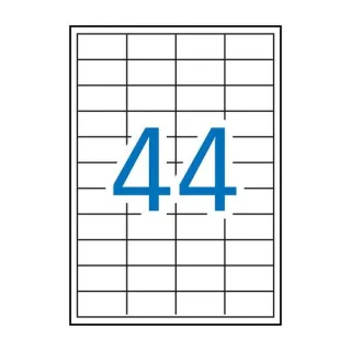 Apli Pack de 4.400 Etiquetas Rectangulares 48.5x25.4mm - 100 Hojas por 44 Etiquetas - Adhesivo Permanente - Cantos Rectos - Color Blanco