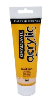 Daler Rowney Graduate Pintura Acrilica - Tubo de Plastico - 120ml - Color Imitacion Oro