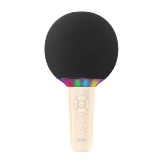 XO BE50 Microfono Inalambrico - Karaoke - 5W - Bluetooth 5.3 - Iluminacion LED - Autonomia Máxima 3h - Color Beige