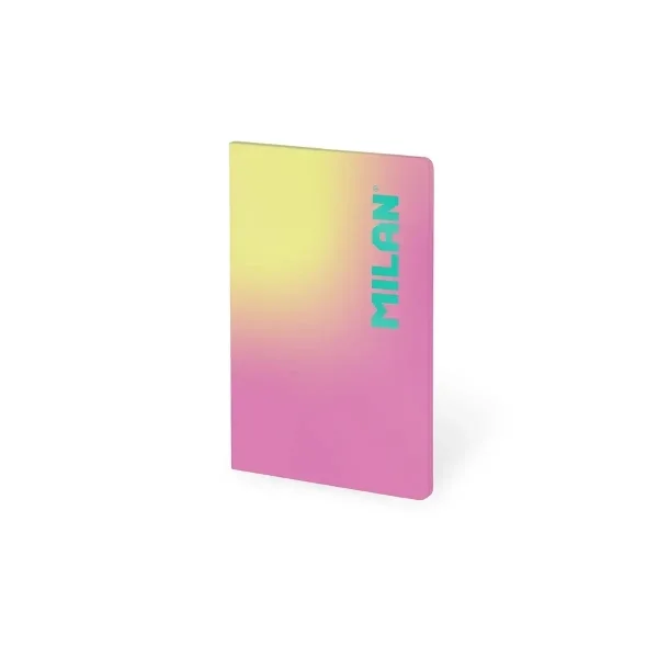 Milan Sunset Libreta Encolada Formato A5 Pautado 1 Linea - 48 Hojas de 95 gr/m2 - Microperforado - Tapa Blanda - Color Rosa/Amarillo