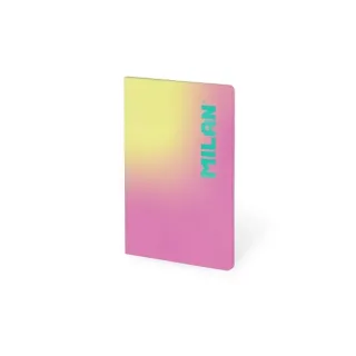 Milan Sunset Libreta Encolada Formato A5 Pautado 1 Linea - 48 Hojas de 95 gr/m2 - Microperforado - Tapa Blanda - Color Rosa/Amarillo