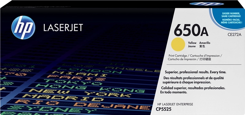 HP CE272A Amarillo Cartucho de Toner Original - 650A