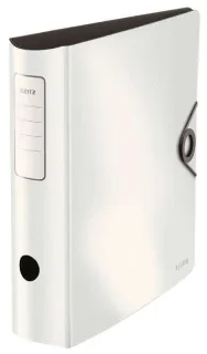 Leitz Active Solid Archivador de Palanca para formato A4 - Lomo Ancho Redondeado de 75mm - Mecanismo de 180° - Cierre con Goma Elastica - Color Blanco · Pack de 5 uds.