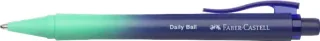 Faber-Castell Daily Ball Flow Edition Buzzing Blue Boligrafo Retractil XB - Atractivo Diseño - Tinta Azul Indeleble - Color Azul/Turquesa Degradado · Pack de 10 uds.