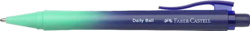 Faber-Castell Daily Ball Flow Edition Buzzing Blue Boligrafo Retractil XB - Atractivo Diseño - Tinta Azul Indeleble - Color Azul/Turquesa Degradado · Pack de 10 uds.