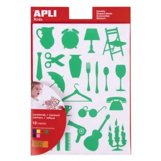 Apli Gomets Casa - 288 Unidades por Bolsa - Adhesivo Permanente con Formas de Objetos - Cumple con Normas EN-71 y FSC · Pack de 10 uds.