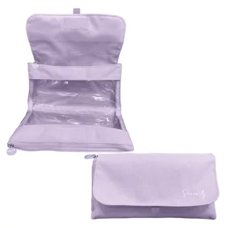 Dohe Serenity Portatodo Doble - Solapa con Bolsillo Interior - Cremallera - Ventanas Transparentes - Poliester - 22x11x6cm - Color Morado