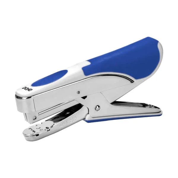 Dohe grapadora Tipo Tenaza - Fabricada en Acero Cromado y Plastico Azul - Carga Superior - Capacidad de Grapado 20 Hojas - Admite 150 grapas de 22/6, 24/6 y 26/6