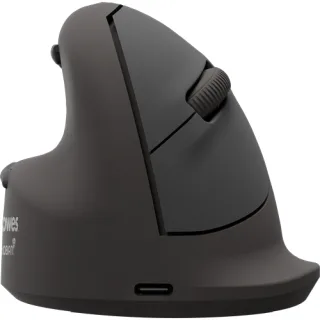Fellowes Breyta Plus Raton Inalambrico Ergonomico Vertical 2400ppp - Tamaño Mediano - Bluetooth®, Dongle USB y Conexion por Cable - Certificado por FIRA - Uso Zurdo - Color Negro