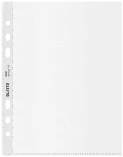 Leitz A5 Recycle Pack de 25 Fundas Mutitaladro A5 - 6 Taladros - Plastico Reciclado - 100% Reciclable - Transparente