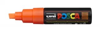 Posca PC-8K Marcador de Pintura - Punta Biselada Acrilica 8mm - Tinta Pigmentada Base al Agua - Resistente a la Luz - Color Naranja · Pack de 6 uds.