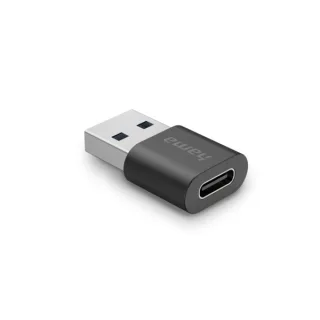 Hama Essential Adaptador USB - USB-C Hembra - USB-A Macho - 10 Gbit/s - Color Negro