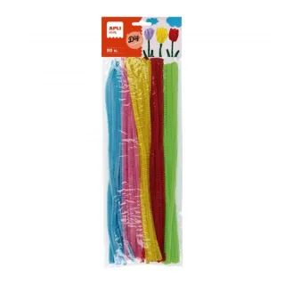 Apli Limpiapipas para Manualidades - Flexibles - Suaves - Tupidos - Facil Manipulacion - Estimula Imaginacion y Creatividad - Desarrolla Psicomotricidad Fina - Colores Surtidos