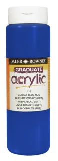 Daler Rowney Graduate Pintura Acrilica - Botella de Plastico - 500ml - Color Azul Cobalto